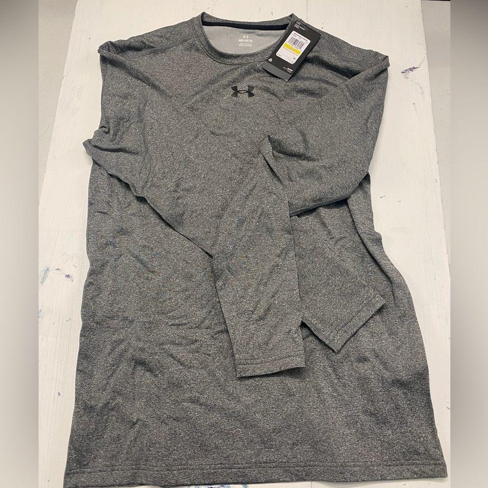 Under Armour Men’s Coldgear Fitted Long Sleeve Shirt, Gray, Size M